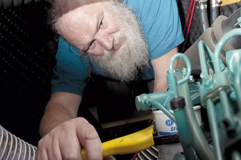 Man working on engine